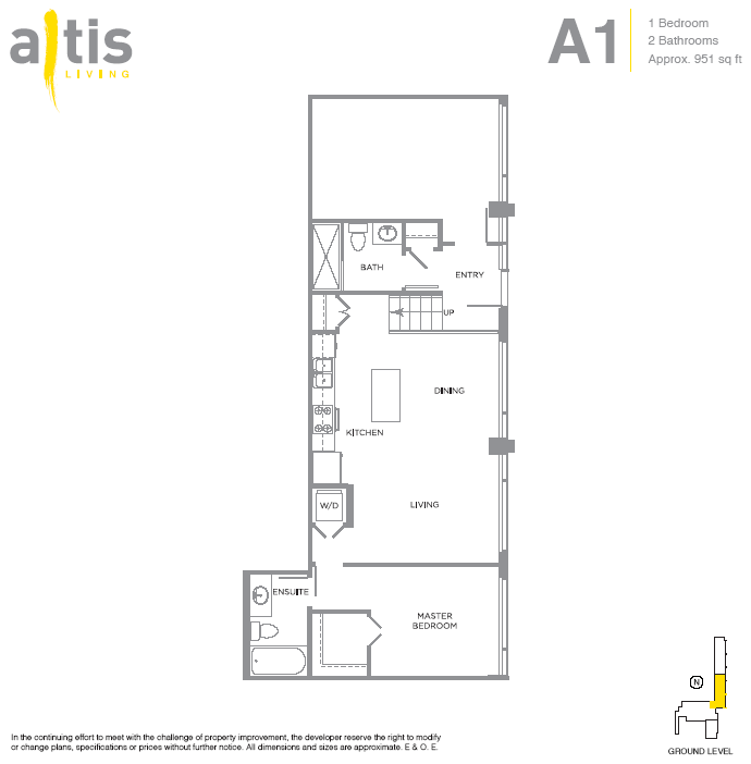 Richmond Altis floor plan with 1 bedroom