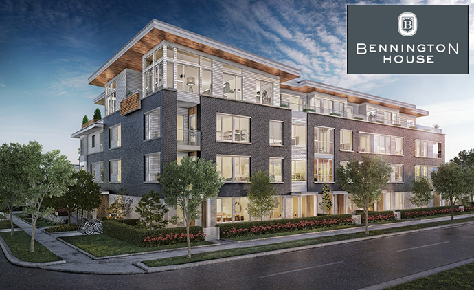 West Side Vancouver luxury condos at Bennington House by Pennyfarthing Homes now selling.