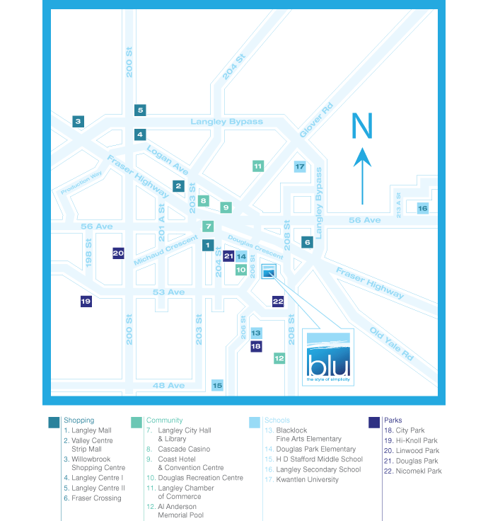 Downtown Langley map.