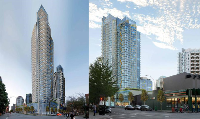 The landmark Burrard Gateway Vancouver high-rise tower renderings by Reliance Properties and Jim Pattison Development Ltd.