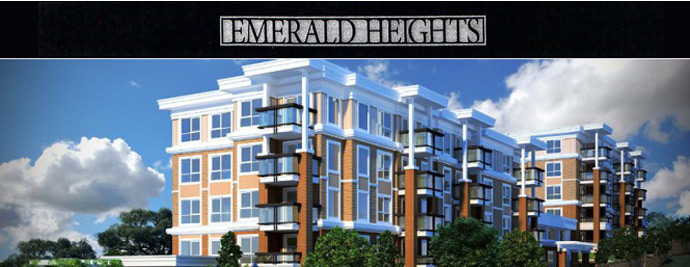 Exterior render of the Emerald Heights Surrey apartment building