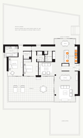 West Vancouver Evelyn floor plan of one of the garden estate homes with huge private gardens.