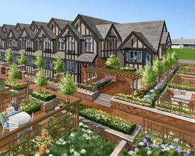 Site plan for the masterplanned community of townhomes in central Vancouver Grand Oak Street