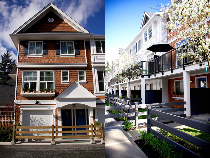 Beautiful design and architecture at The Grove Surrey Panorama townhouse project by GrayRose Development.