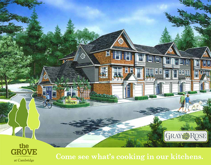 The Grove at Cambridge Surrey Panorama town homes for sale.