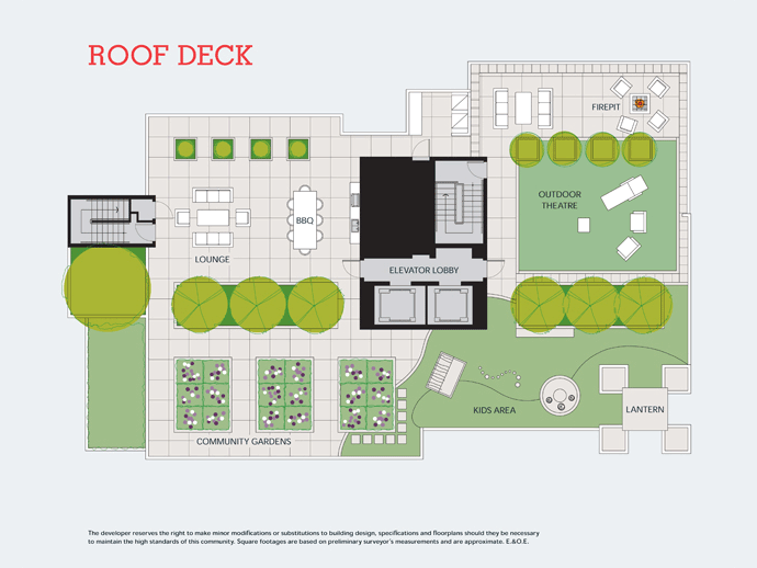 The Roofdeck plan at the presale Vancouver KeeferBlock condos