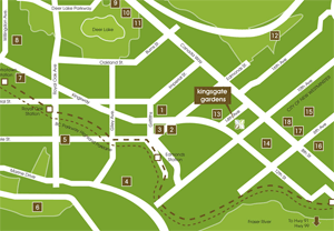 Map to the Edmonds Kingsgate Gardens High Gate Village Condos and Townhomes in Burnaby Real Estate