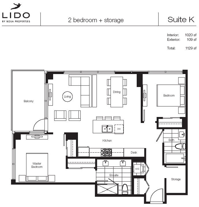 2 Bedroom Vancouver LIDO Floorplan.