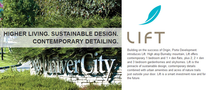 VIP registration for LIFT at UniverCity SFU condos in Burnaby starts here.