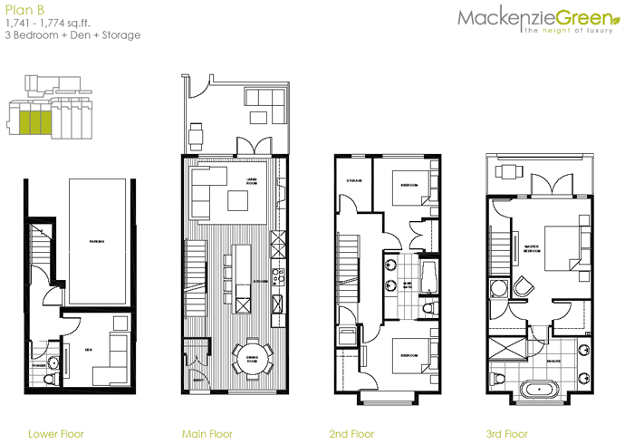 A townhome plan at Mackenzie Green project.