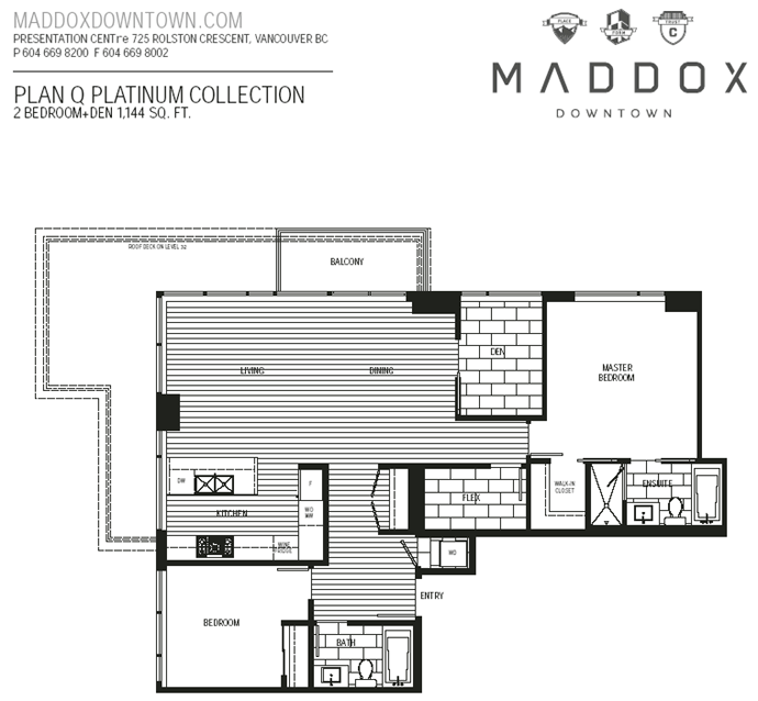 Downtown Vancouver Maddox Platinum Collection floorplan.