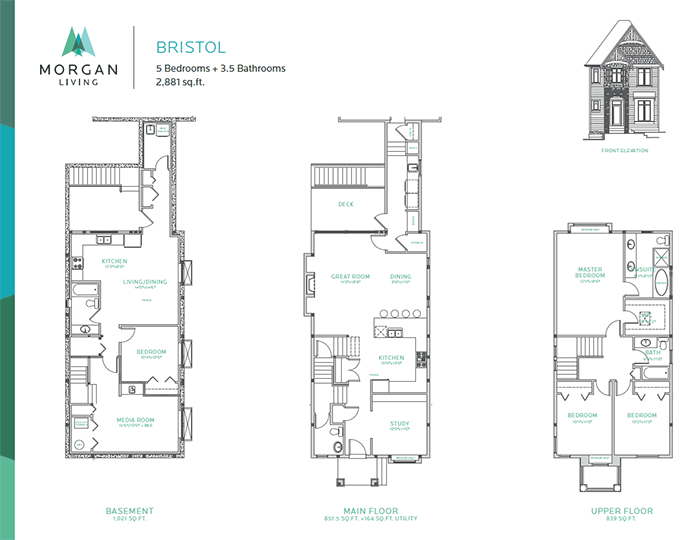 5 bedroom plus rental suite Morgan Living floor plans in Surrey.