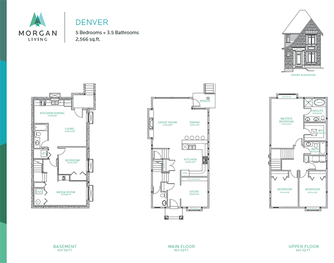 Single family Surrey homes floorplan D.
