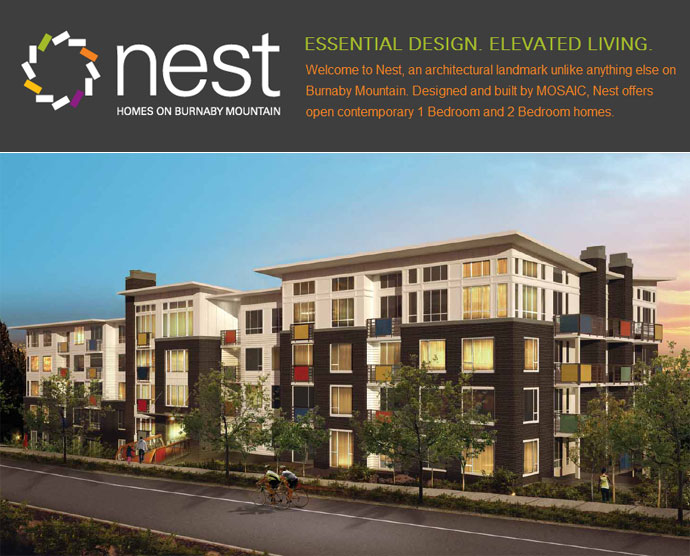 The new Burnaby Nest Condos at UniverCity SFU Burnaby Mountain real estate market.