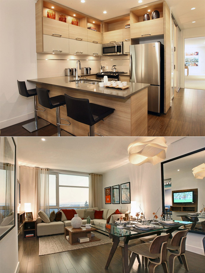 Interior pictures of the beautifully designed Origin Burnaby Mews homes.