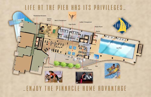 The Pinnacle Developers have added a complete amenity centre and clubhouse for The Pier residents in Lower Lonsdale and will be part of the boutique hotel and Pinnacle Residences mid-rise waterfront condo building
