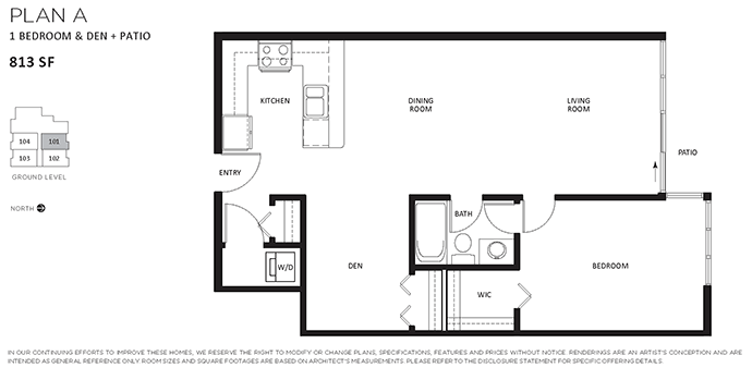 Beautifully designed 1 bedroom PRIMA Port Coquitlam condo floor plan.
