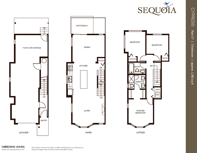 The new Surrey Sequoia floorplan C which has 3 bedrooms and 2 bathrooms plus a tandem garage