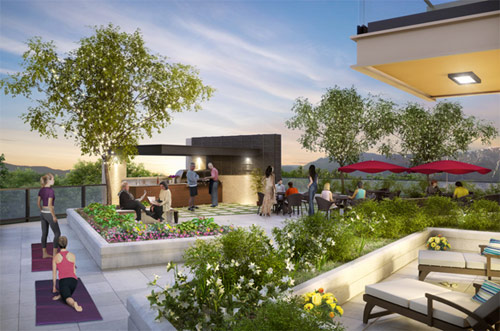Great amenities including a rooftop deck at the Seven Hundred Marine North Shore condo project