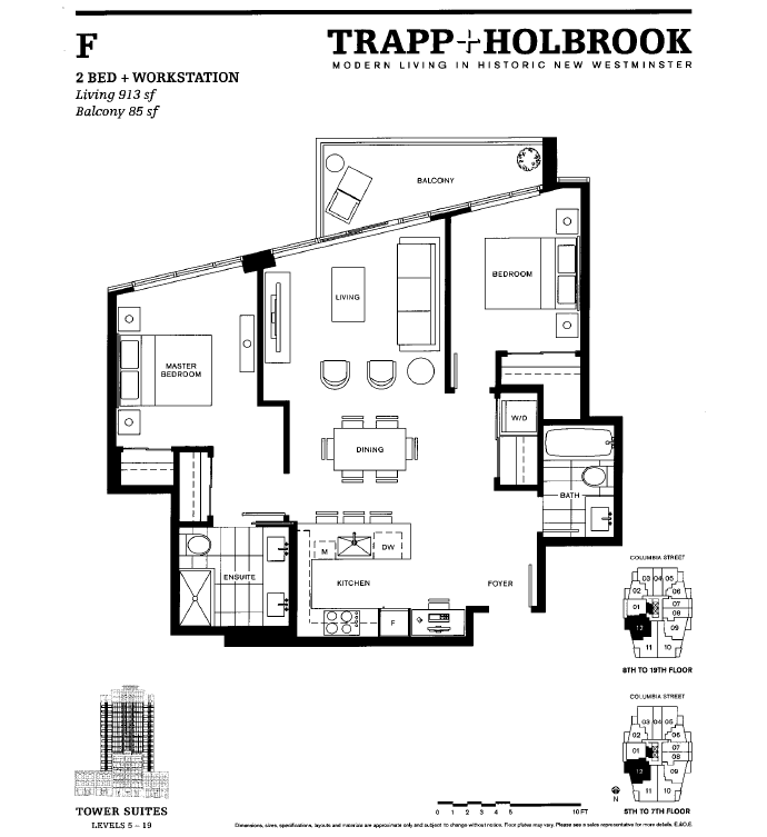 2 bedroom Trapp and Holbrook floorplan in New Westminster real estate market