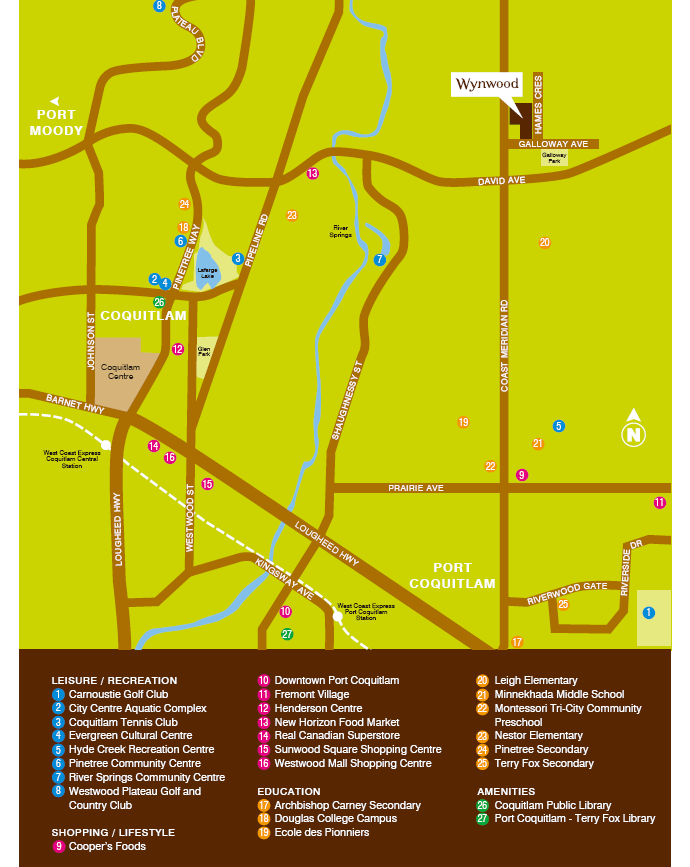 Coquitlam Burke Mountain map of the community