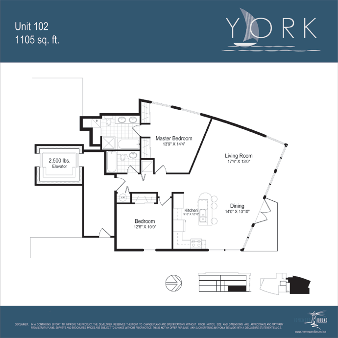 Ground floor floorplan at York Kitsilano homes in Westside Vancouver property market.